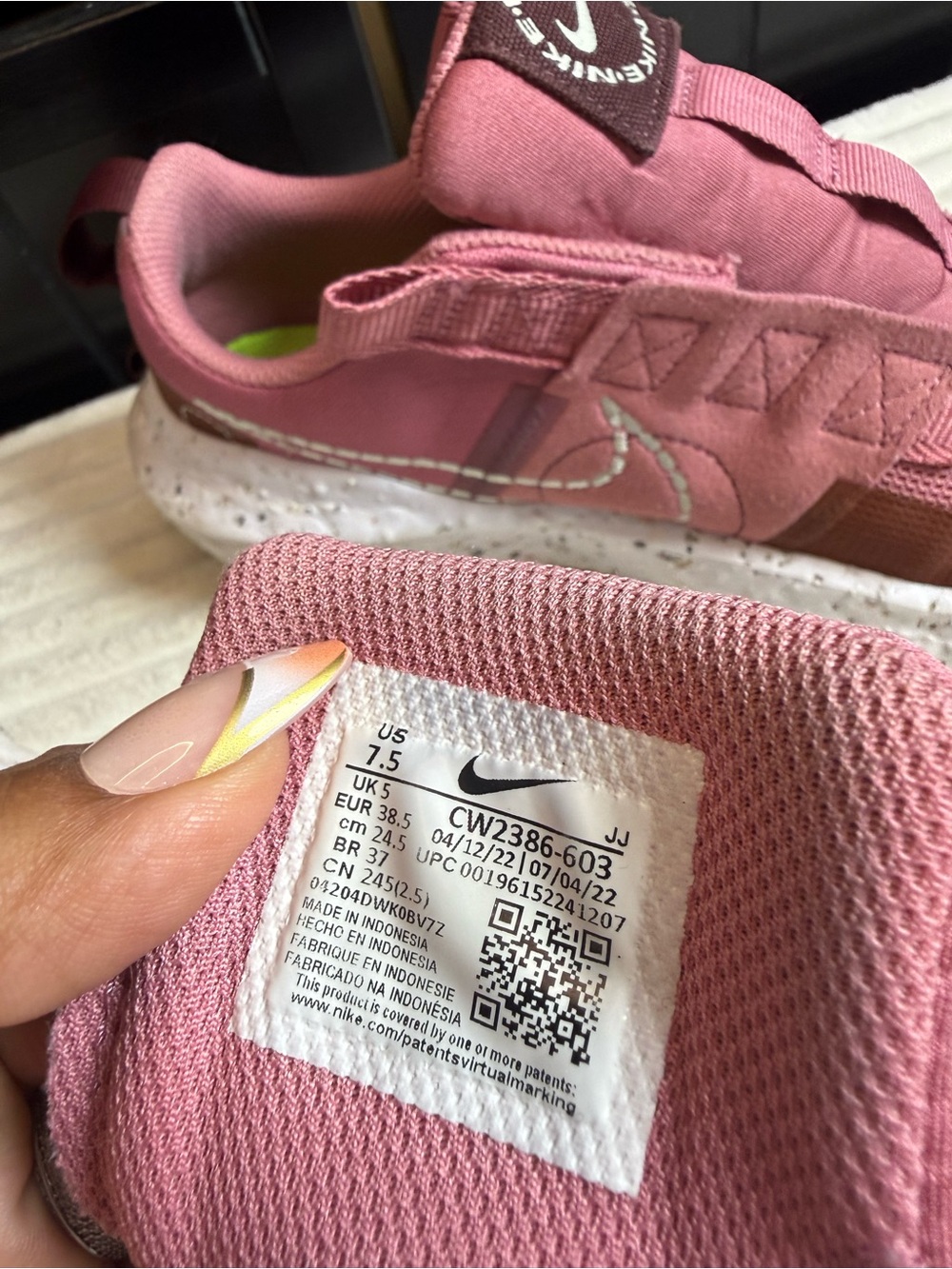 Nike Mauve/Pink Slip-On Athletic Sneakers - Picture 3 of 5